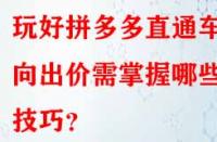 玩好拼多多直通車定向出價需掌握哪些技巧？