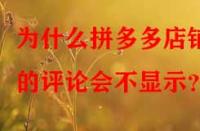 為什么拼多多店鋪的評(píng)論會(huì)不顯示？