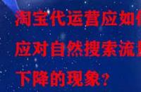 淘寶代運(yùn)營應(yīng)如何應(yīng)對自然搜索流量下降的現(xiàn)象？