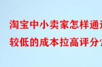 淘寶中小賣家怎樣通過較低的成本拉高評分？